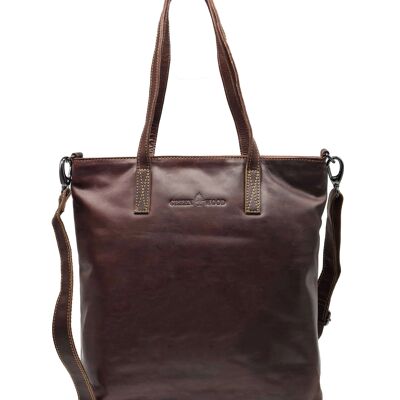 Amy Handbag Shopper Ladies Shoulder Bag Large Handle Bag Leather - Brown