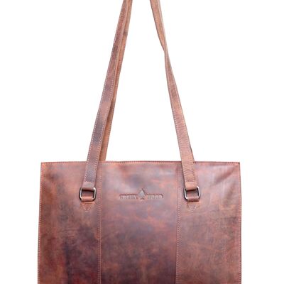 Emily Shopper Bag Women's Top Handle Leather Clutch Shoulder Bag - Sandel
