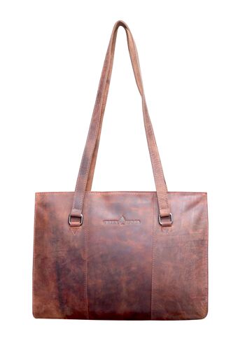 Emily Shopper Bag Sac à bandoulière en cuir avec poignée supérieure pour femmes - Sandel 1