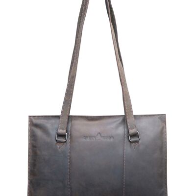 Emily Shopper Bag Sac à bandoulière en cuir avec poignée supérieure pour femmes - Marron