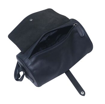 Molinero Cylinder Bag Sac à bandoulière en cuir Sac à bandoulière rond pour femme - Noir 9