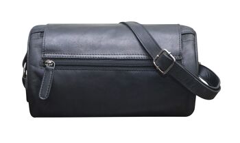 Molinero Cylinder Bag Sac à bandoulière en cuir Sac à bandoulière rond pour femme - Noir 2