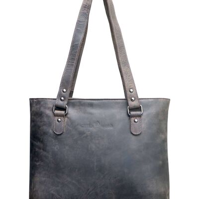 Olivia Top Handle Leather Shopper Bag Tote Sac à bandoulière Femmes - Marron