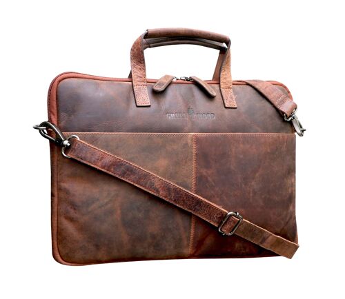 Fred Laptoptasche 13 Zoll Leder mit abnehmbarem Schultergurt Macbook Air Hülle