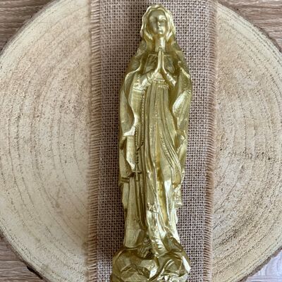 Madonna (Virgen María) en cera lacada en oro