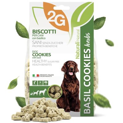 Basil Dog Cookies | Snack croccante no carne, 100% naturale 350 g