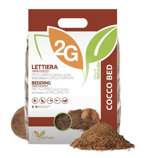 Cocco Bed | Lettiera vegetale per gatti, conigli e rettili 5 lt