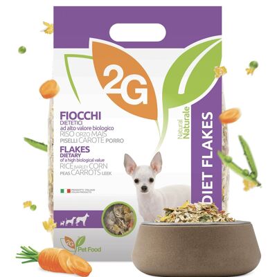 Copos de dieta | Alimento en copos para perros 100% natural 2 kg