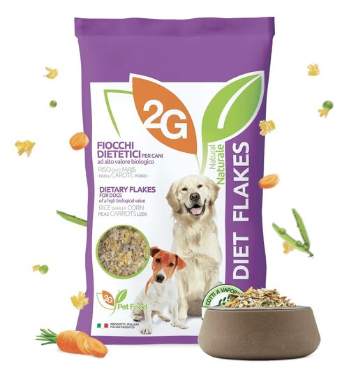 Diet Flakes | Cibo fioccato per cani, 100% naturale 8 kg