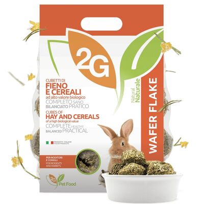 Waffelflocken | Alleinfuttermittel für Kaninchen, Made in Italy 2 kg