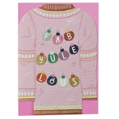 Card - 'Fab-yule-lous' Christmas Greeting Card