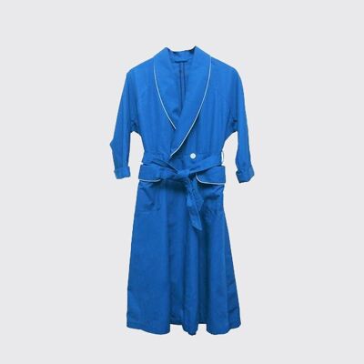 BLUE COTTON BATHROBE