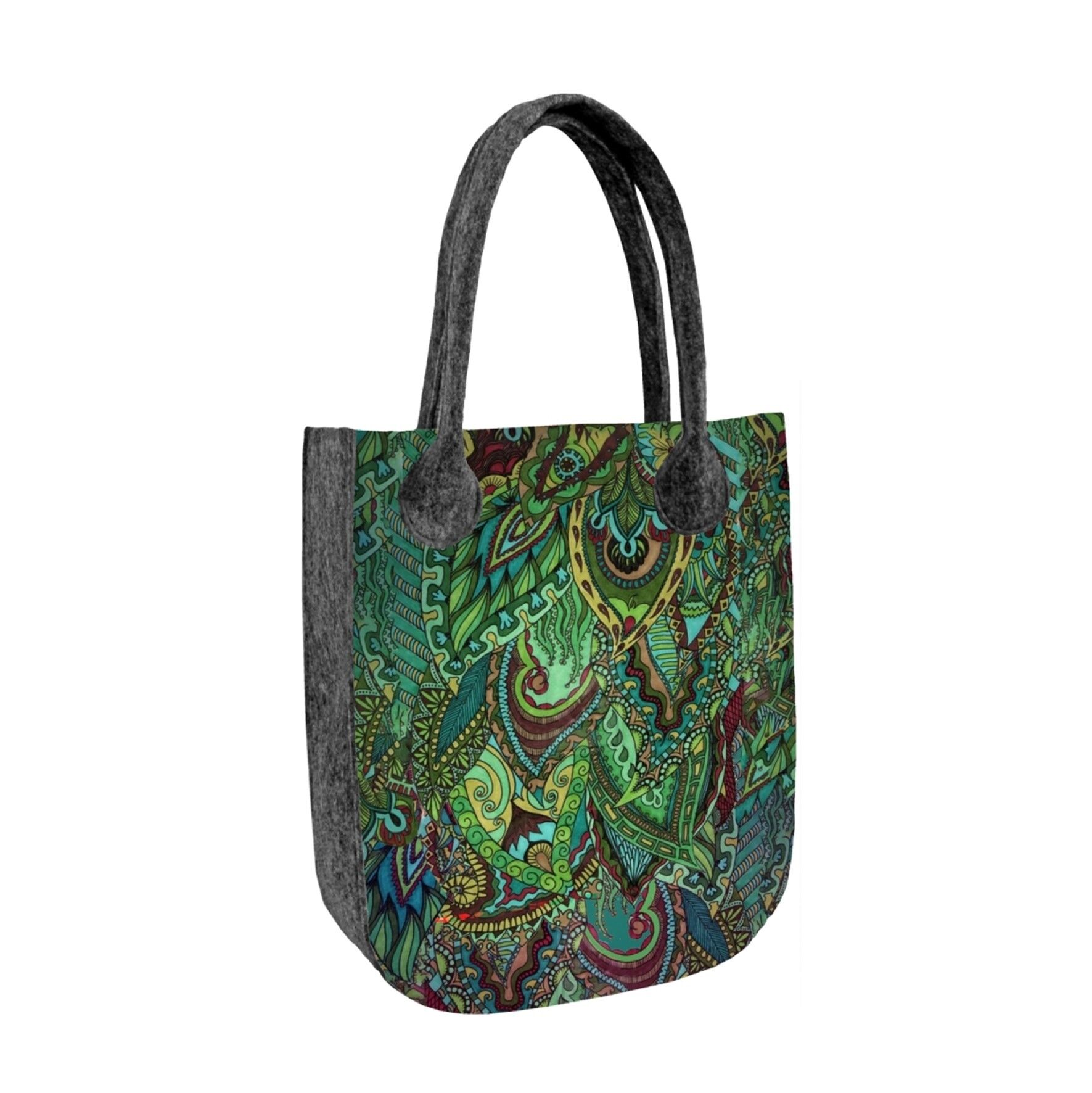 Borsa Shopper Alga In Feltro Linea City Bertoni