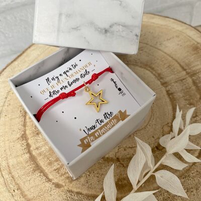 Request for a godmother Bracelet in a gift box, an original idea for announcing pregnancy