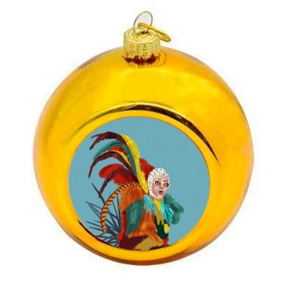 Christmas Baubles 'Colourful Feathery El