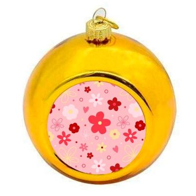 Christmas Baubles 'Floral print pink pat