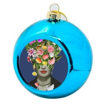 Boules de Noël 'Frida Floral (Bleu)' 2