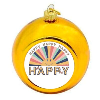 Christmas Baubles 'Happy Retro Smiling S