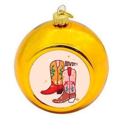 Christmas Baubles 'Howdy! Cowboy Boots'