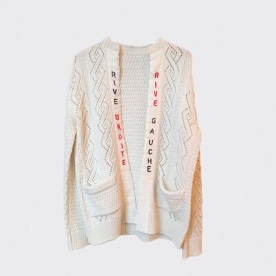 STRAIGHT WHITE EMBROIDERED SWEATER