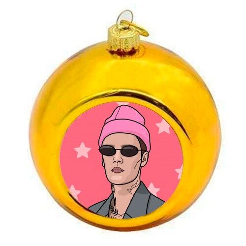 Christmas Baubles 'Justin bieber star pr