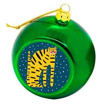 Boules de Noël ' Moutarde Rayures Tigre 3