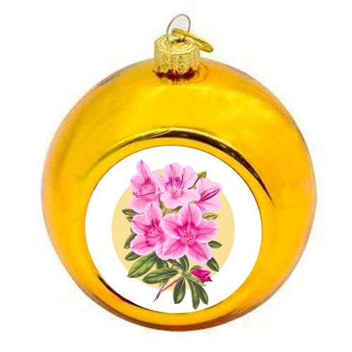 Christmas Baubles 'Pink Floral Design'