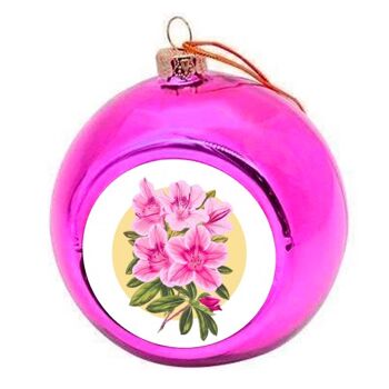 Boules de Noël 'Motif Floral Rose' 4