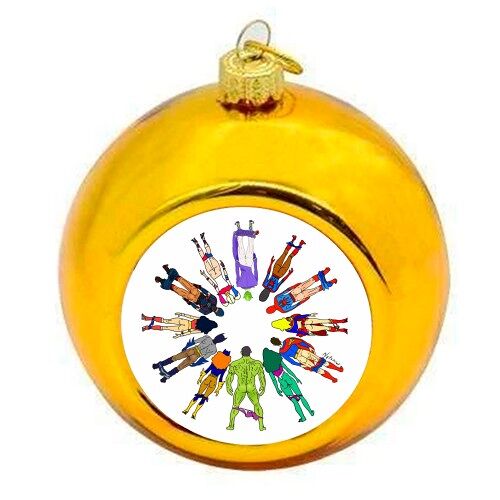 Christmas Baubles 'Superhero Power Coupl