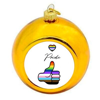 Christmas Baubles 'Thumbs Up For Pride'