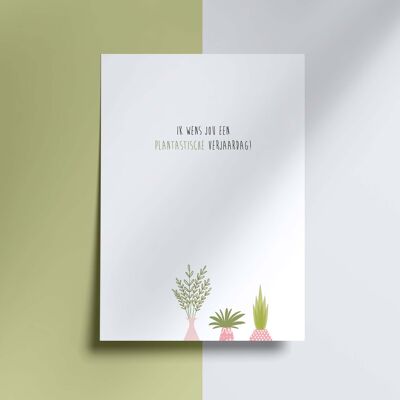 greeting card - wishing you a plantastic birthday