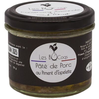 Paté de Cerdo al Pimiento de Espelette 70 gramos