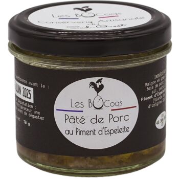 Pâté de Porc au Piment d'Espelette 70 grammes