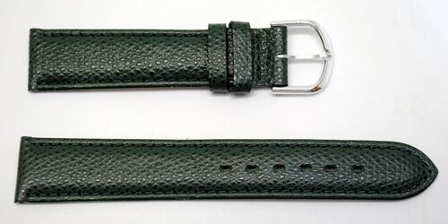 Bracelet montre cuir vachette véritable modèle bombé PALERMA vert foncé 20mm