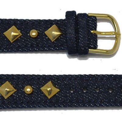 classic jeans strap with golden metal decoration 18mm