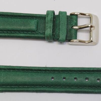Cinturino per orologio in vera pelle di vacchetta verde antico roma modello aviatore 18mm