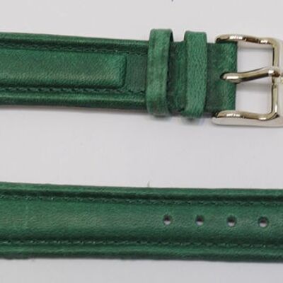 Bracelet montre cuir vachette véritable modèle aviateur roma vert antique18mm