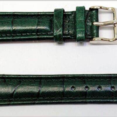 Uhrenarmband aus echtem Rindsleder dunkelgrün Kongo-Alligator Gr Fliegermodell 18mm
