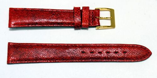 Bracelet montre cuir maruca véritable rouge 16mm