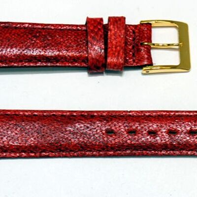 Red genuine maruca leather watch strap 16mm