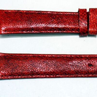 Correa de reloj de piel maruca genuina roja 16mm