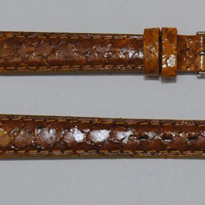 Genuine salmon gold leather watch strap 12mm