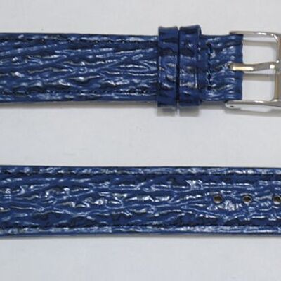 Cinturino per orologio in vera pelle di vacchetta bombata modello Tanzania blue shark grana 20mm