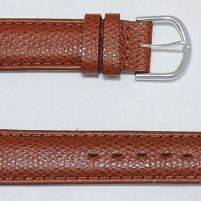 Genuine domed cowhide leather watch strap PALERMA model brown 18mm