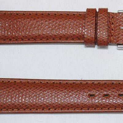 Genuine domed cowhide leather watch strap PALERMA model brown 18mm