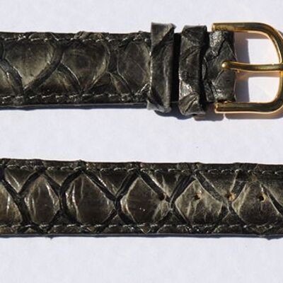 Cinturino per orologio da 18 mm in vera pelle bombata color salmone antracite