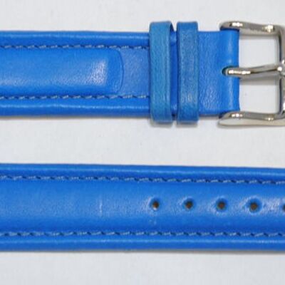 Genuine cowhide leather watch strap, blue roma aviator model, 20mm