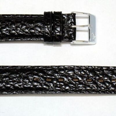 Bracelet montre cuir vachette véritable modèle bombé Vesuve marron foncé 18mm
