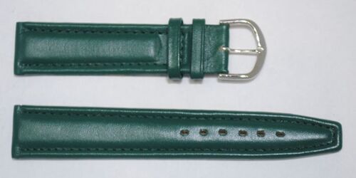 Bracelet montre cuir vachette véritable modèle aviateur roma vert 20mm.