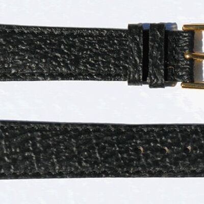 Cinturino per orologio piatto in vera pelle di squalo nero 18mm